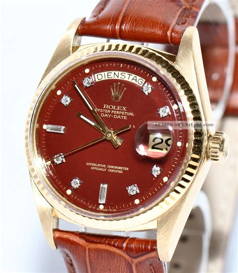 rolex day-date in gold aus den 70ern mit lederarmband|ROLEX DAY DATE zum Bestpreis online kaufen .